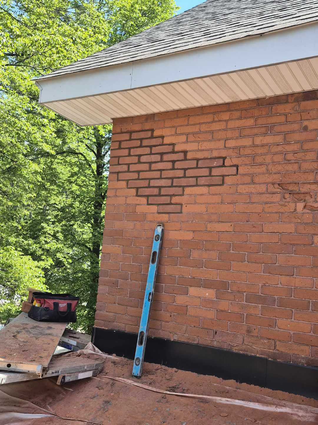 Finished replacement brick on a 1904 century home with tooled mortar joints